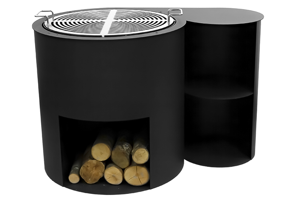 Barbecue A Legna La Ferrotecnica Primula Diametro 80 Cm | Design Sfera In Acciaio Effetto Corten, Griglia Superiore, Per Giardino E Terrazza
