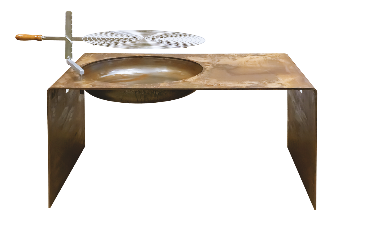 PURLINE Barbecue in acciaio corten con piastra da 60 cm EFP57CO
