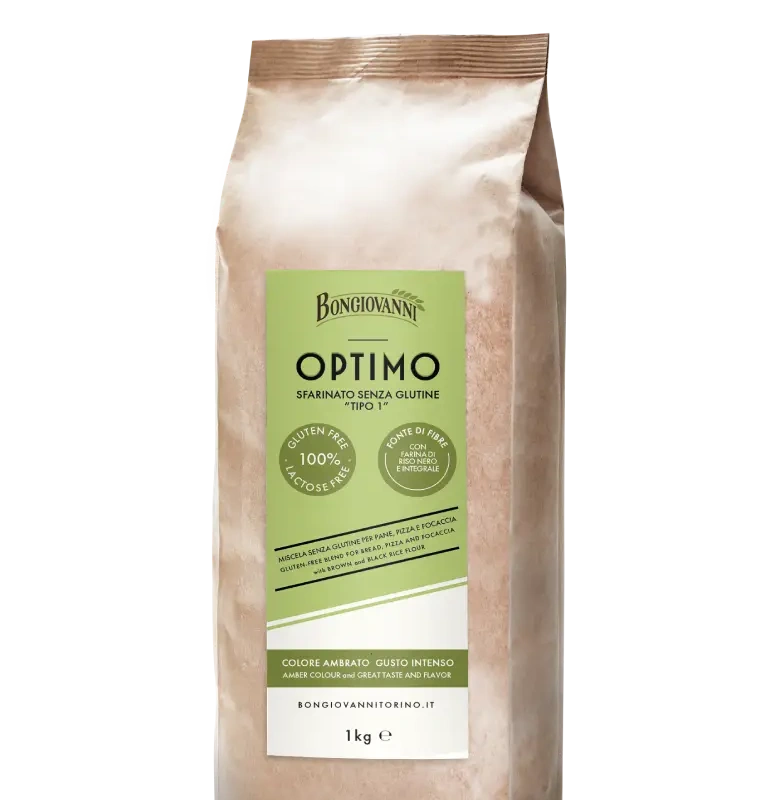 Confezione da 1 kg di Optimo miscela senza glutine Bongiovanni
