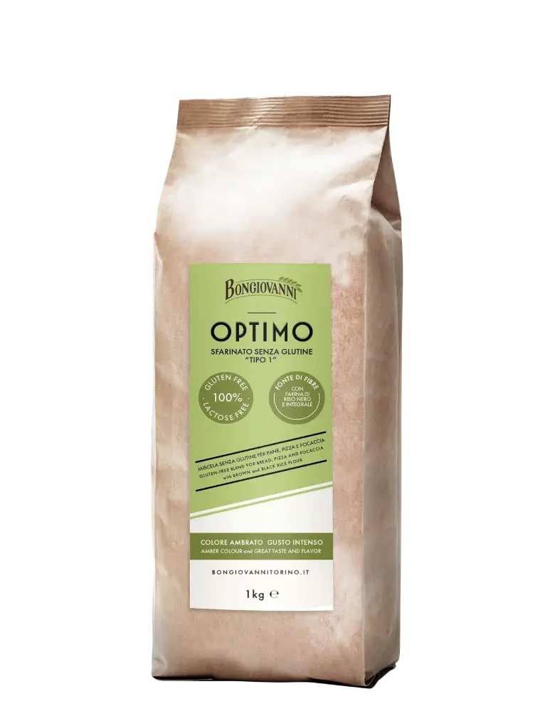 Confezione da 1 kg di Optimo miscela senza glutine Bongiovanni