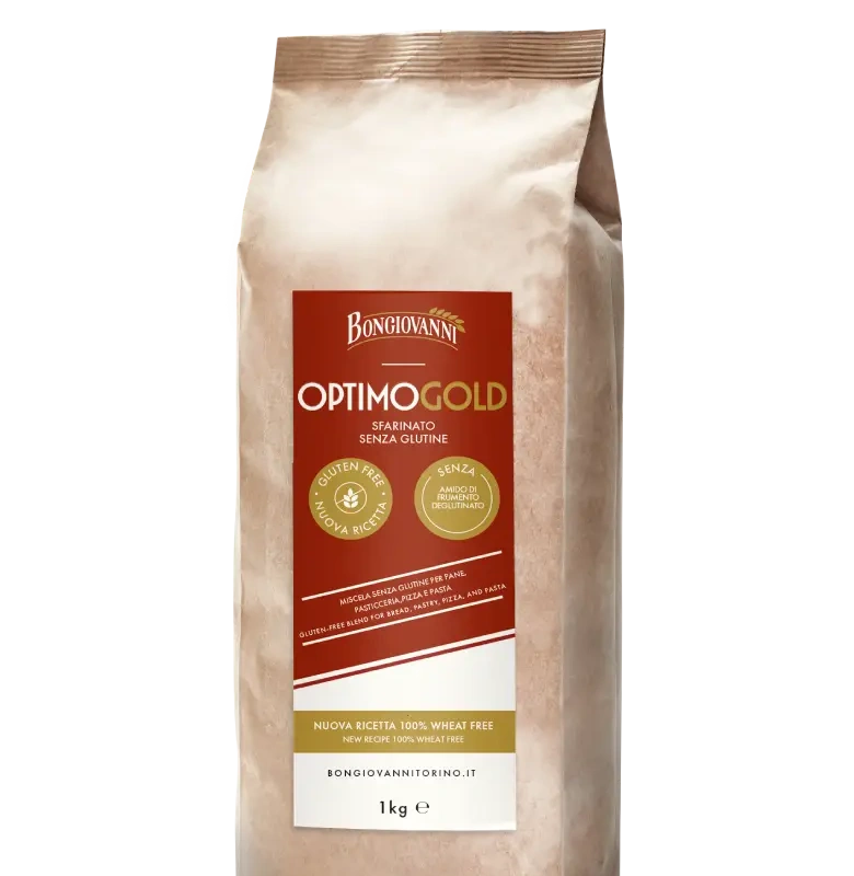 Confezione da 1 kg di Optimo Gold miscela senza glutine Bongiovanni