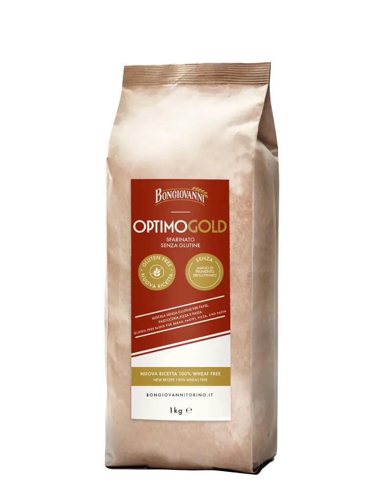 Confezione da 1 kg di Optimo Gold miscela senza glutine Bongiovanni